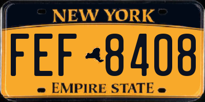NY license plate FEF8408