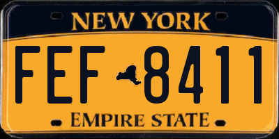 NY license plate FEF8411