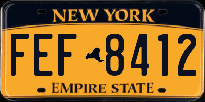 NY license plate FEF8412
