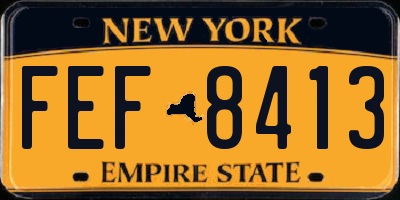NY license plate FEF8413