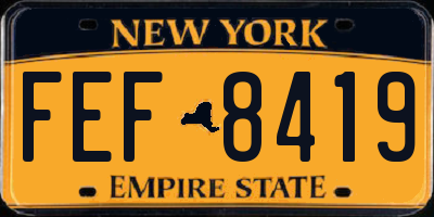 NY license plate FEF8419