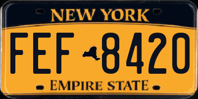 NY license plate FEF8420
