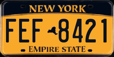 NY license plate FEF8421