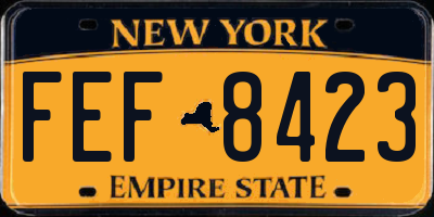 NY license plate FEF8423