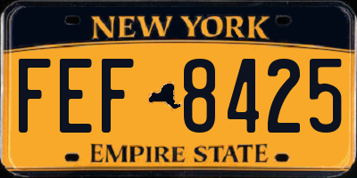 NY license plate FEF8425