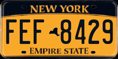 NY license plate FEF8429