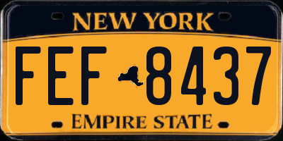 NY license plate FEF8437