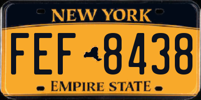 NY license plate FEF8438