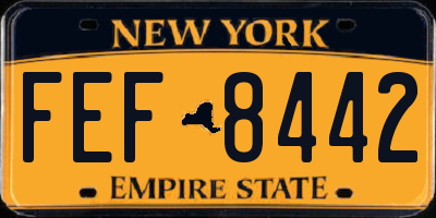 NY license plate FEF8442