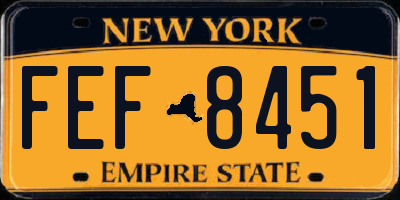 NY license plate FEF8451