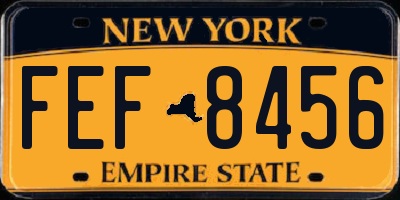 NY license plate FEF8456