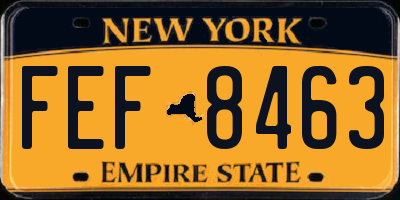 NY license plate FEF8463