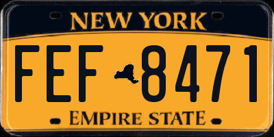 NY license plate FEF8471