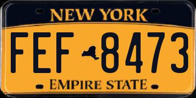 NY license plate FEF8473