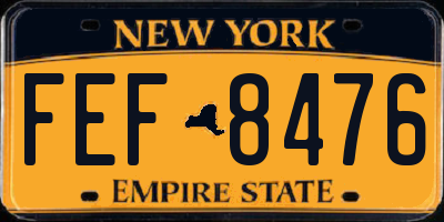 NY license plate FEF8476