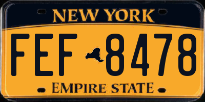 NY license plate FEF8478