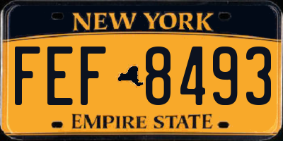 NY license plate FEF8493