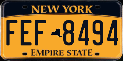 NY license plate FEF8494