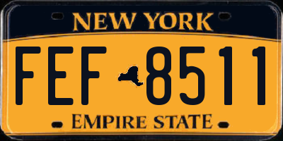NY license plate FEF8511