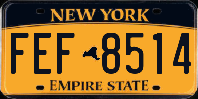 NY license plate FEF8514