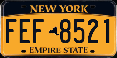 NY license plate FEF8521