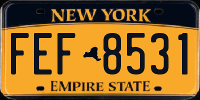 NY license plate FEF8531