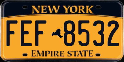 NY license plate FEF8532