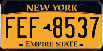 NY license plate FEF8537