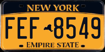 NY license plate FEF8549