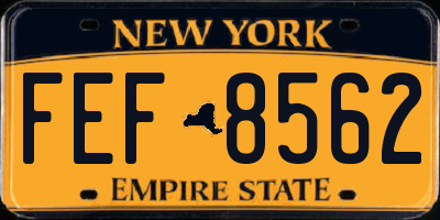 NY license plate FEF8562