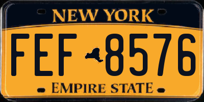 NY license plate FEF8576
