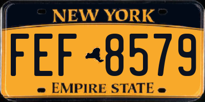 NY license plate FEF8579