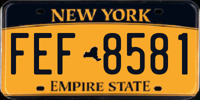 NY license plate FEF8581