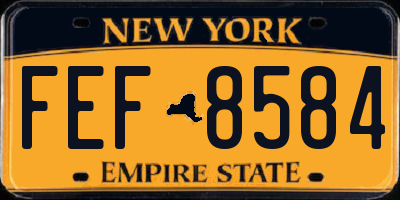 NY license plate FEF8584