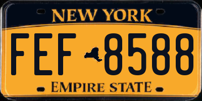 NY license plate FEF8588