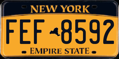 NY license plate FEF8592