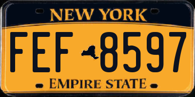 NY license plate FEF8597