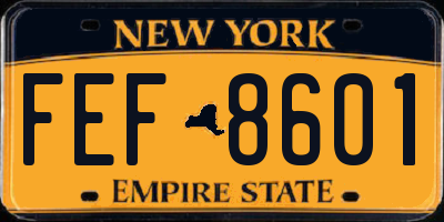 NY license plate FEF8601