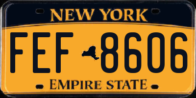 NY license plate FEF8606