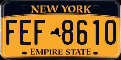 NY license plate FEF8610