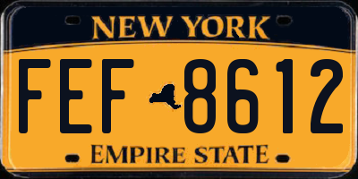 NY license plate FEF8612