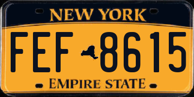 NY license plate FEF8615