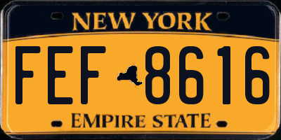 NY license plate FEF8616