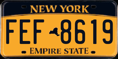 NY license plate FEF8619