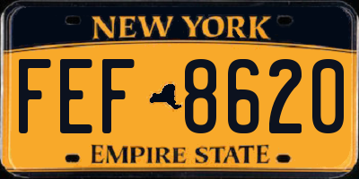 NY license plate FEF8620
