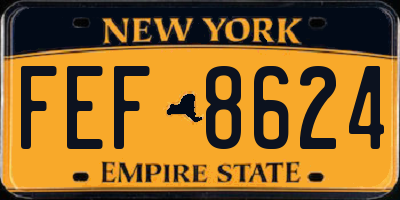 NY license plate FEF8624