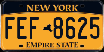 NY license plate FEF8625