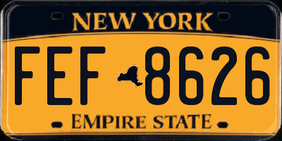 NY license plate FEF8626