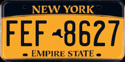 NY license plate FEF8627