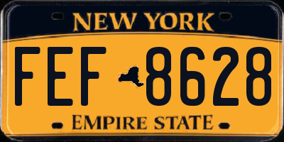 NY license plate FEF8628